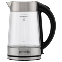 Ceainic electric Gorenje K17GDWII Inox 2200 W, 1.7l, Material interior: Sticlă