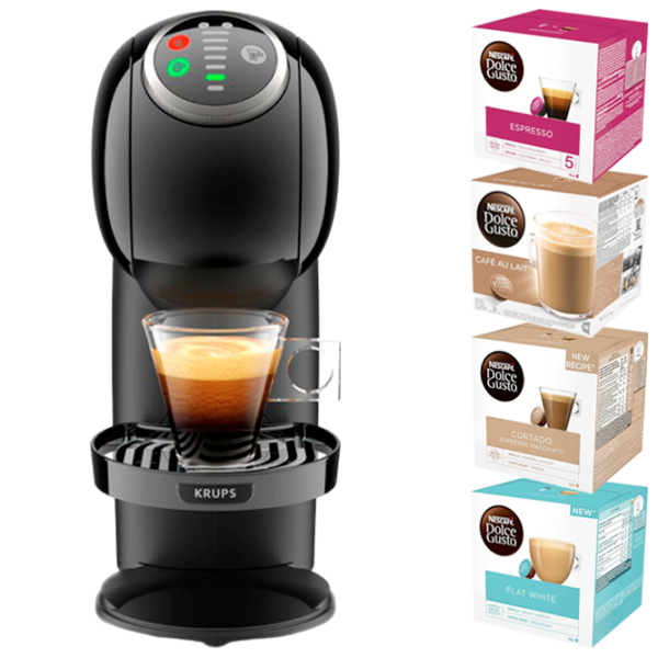 Aparat de cafea KRUPS KP340810 + Cafea Nescafe Dolce Gusto Black 1500 W, 0.8 l, Bloc termic photo 1