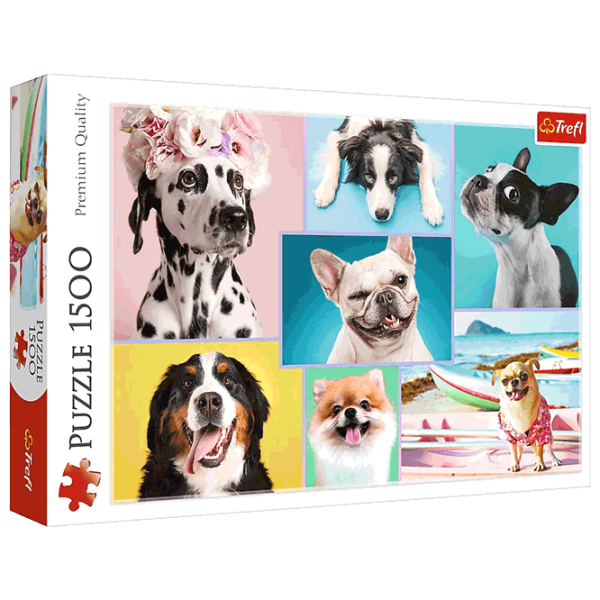Puzzle Trefl Cute Dogs (5900511261868) Numărul de piese: 1500, Vârsta recomandată: 12+ photo 1