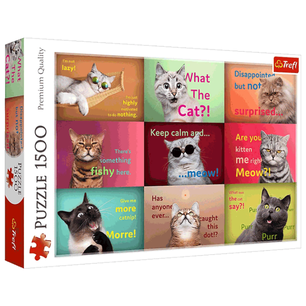 Puzzle Trefl Funny Cats (5900511262124) Numărul de piese: 1500, Vârsta recomandată: 12+ photo 1