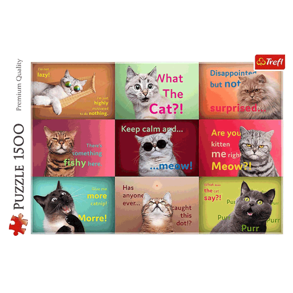 Puzzle Trefl Funny Cats (5900511262124) Numărul de piese: 1500, Vârsta recomandată: 12+ photo 3
