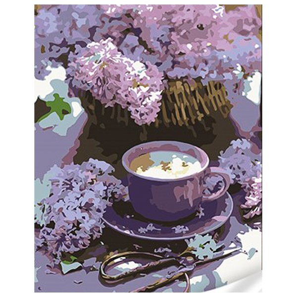 Pictură pe numere Strateg Coș de liliac SS1113 40 x 30 cm, Pânză photo 1