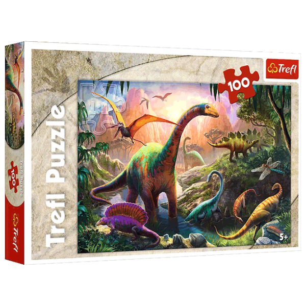 Puzzle Trefl Dinosaurs land (5900511162776) Numărul de piese: 100, Vârsta recomandată: 5+ photo 1