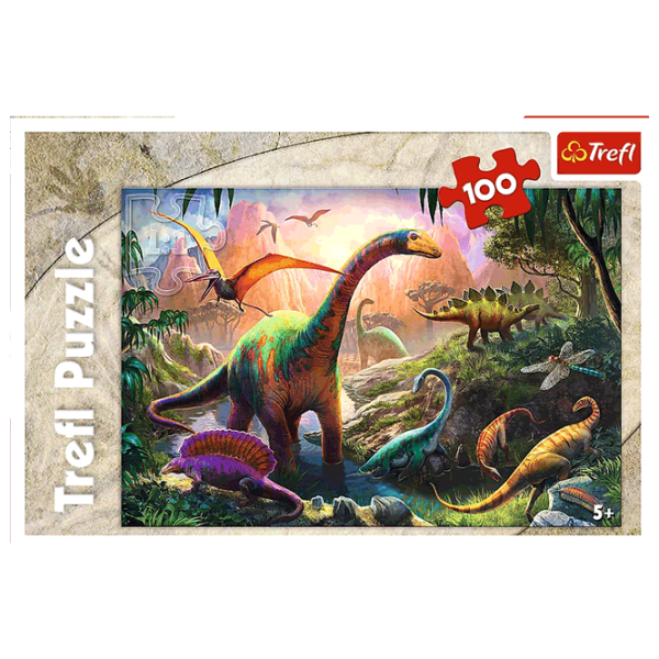 Puzzle Trefl Dinosaurs land (5900511162776) Numărul de piese: 100, Vârsta recomandată: 5+ photo 2