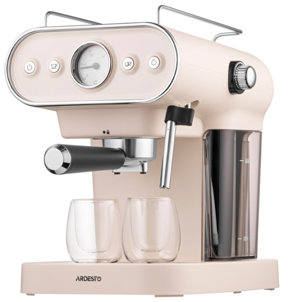 Aparat de cafea Ardesto FCM-E15BG Beige 1050 W, 1.2 l, Bloc termic photo 3