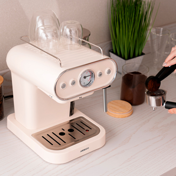 Aparat de cafea Ardesto FCM-E15BG Beige 1050 W, 1.2 l, Bloc termic photo 7