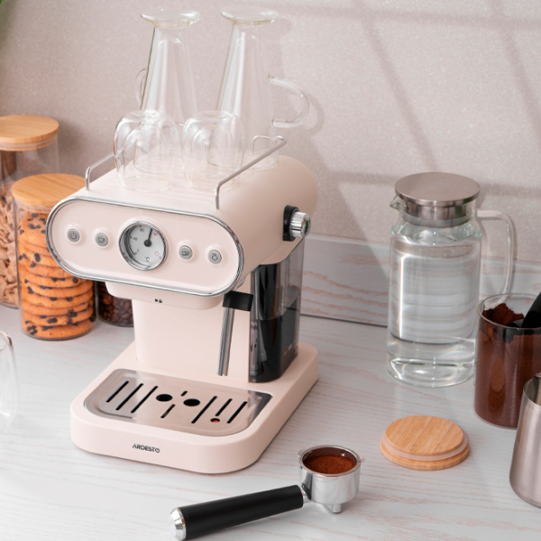 Aparat de cafea Ardesto FCM-E15BG Beige 1050 W, 1.2 l, Bloc termic photo 8