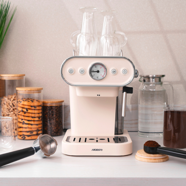Aparat de cafea Ardesto FCM-E15BG Beige 1050 W, 1.2 l, Bloc termic photo 9