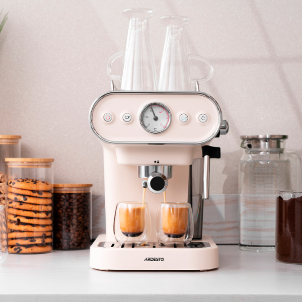 Aparat de cafea Ardesto FCM-E15BG Beige 1050 W, 1.2 l, Bloc termic photo 10