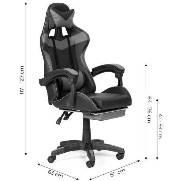 Scaun Gaming Modern Home VGC-7G-2 5728543 Gray Black  photo 6