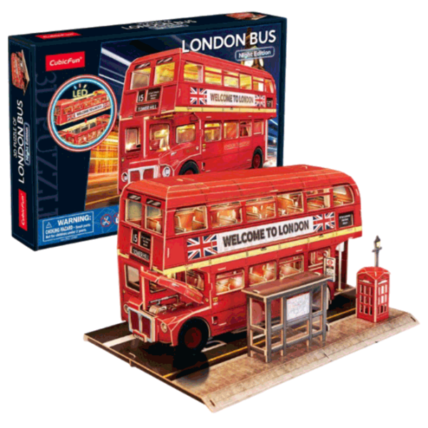 Puzzle CubicFun Лондонский двухэтажный автобус (L538h) Количество деталей: 161, Рекомендуемый возраст:  photo 1