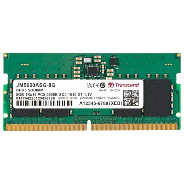 Оперативная память 8 ГБ Transcend JetRam JM5600ASG-8G SO-DIMM, DDR5, 5600 МГц photo 1