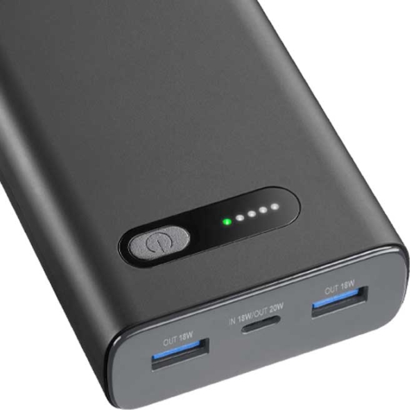 Power Bank 20000 mAh Cellularline PBFAST01PD20000K (20 W) Black  photo 3