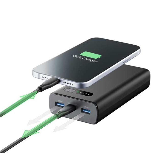 Power Bank 20000 mAh Cellularline PBFAST01PD20000K (20 W) Black  photo 4