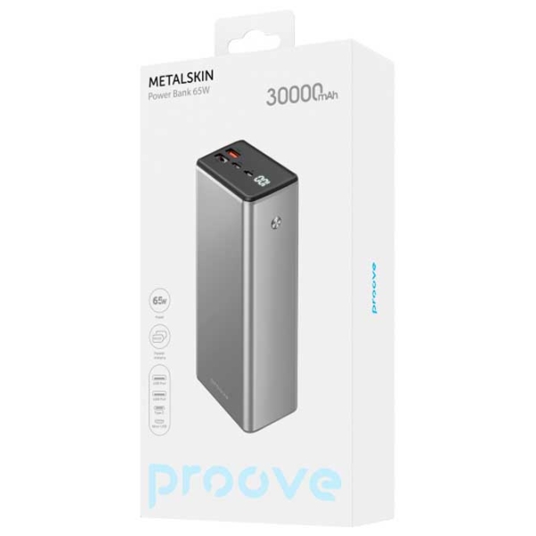 Power Bank 30000 мАч Proove Metalskin (65 Вт) Серый  photo 3