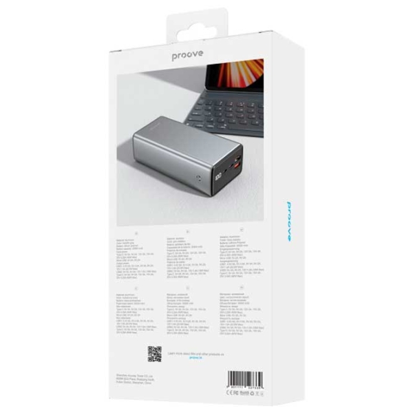 Power Bank 30000 мАч Proove Metalskin (65 Вт) Серый  photo 4