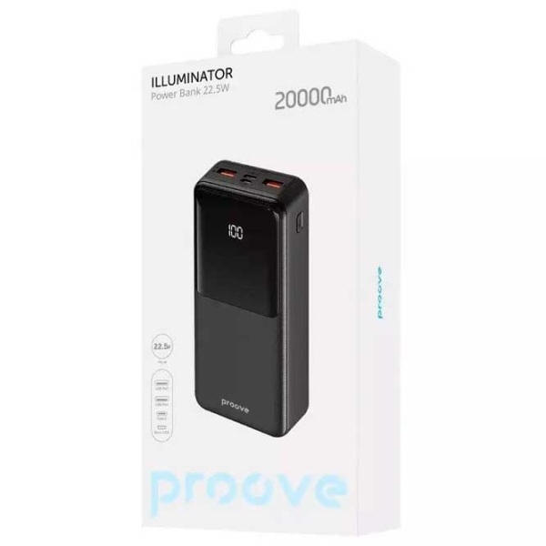 Power Bank 20000 mAh Proove Illuminator SE (22.5 W) Black  photo 4