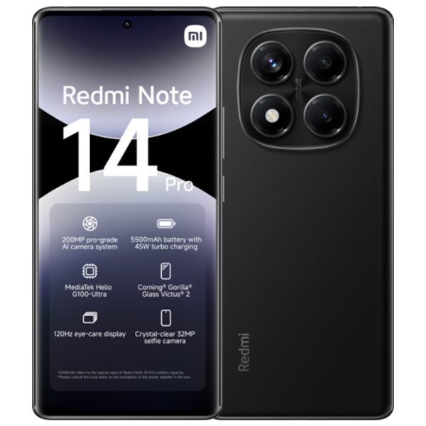 Xiaomi Redmi Note 14 Pro 4G 256 ГБ Черный Midnight 6.67" | 200 МП | 8 ГБ | Dual SIM photo 2
