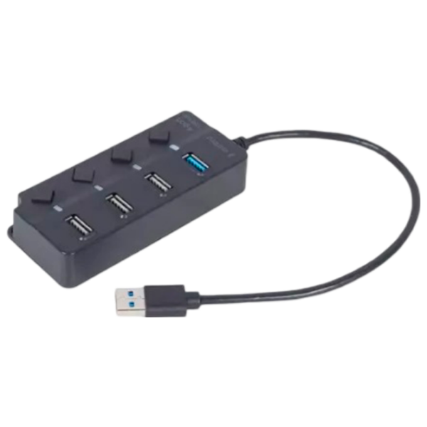 Адаптер Gembird UHB-U3P4-01 Черный USB Type-A photo 1