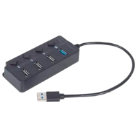 Адаптер Gembird UHB-U3P4-01 Черный USB Type-A