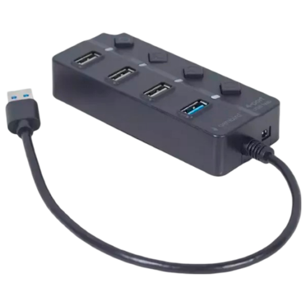 Адаптер Gembird UHB-U3P4-01 Черный USB Type-A photo 2