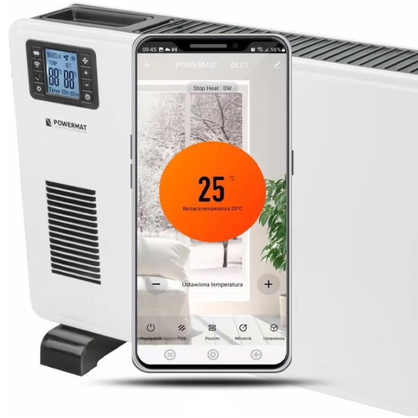Convector Powermat PM-GK-3500DLW White 27 m², 2300 W, Electronic, Pe podea photo 6