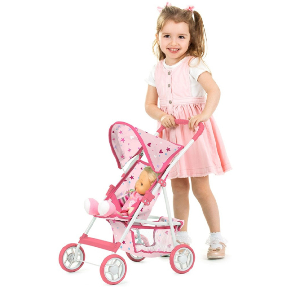 Cărucior pentru păpuși Chipolino Alice Stars Pentru plimbare KZKAL02402ST 3+ photo 2
