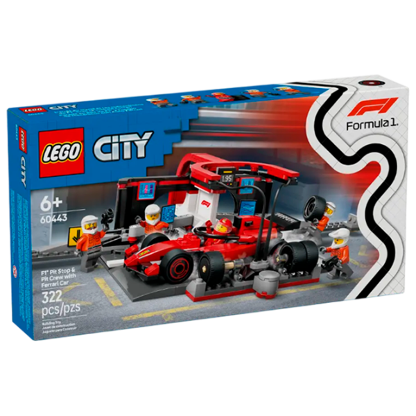 Constructor LEGO F1 Pit Stop & Pit Crew With Ferrari Car Set Multicolor Numărul de piese 322, 6+ photo 1
