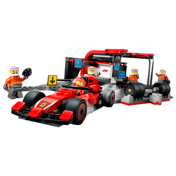 Constructor LEGO F1 Pit Stop & Pit Crew With Ferrari Car Set Multicolor Numărul de piese 322, 6+ photo 2