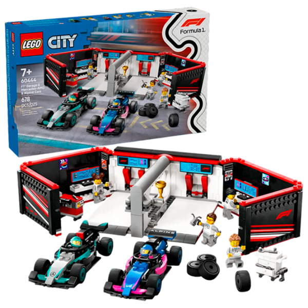 Constructor LEGO F1 Garage & Mercedes-Amg & Alpine Cars Multicolor Numărul de piese 678, 7+ photo 2