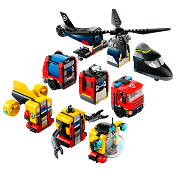 Constructor LEGO Fire Truck and Submarine Multicolor Numărul de piese 874, 7+ photo 3