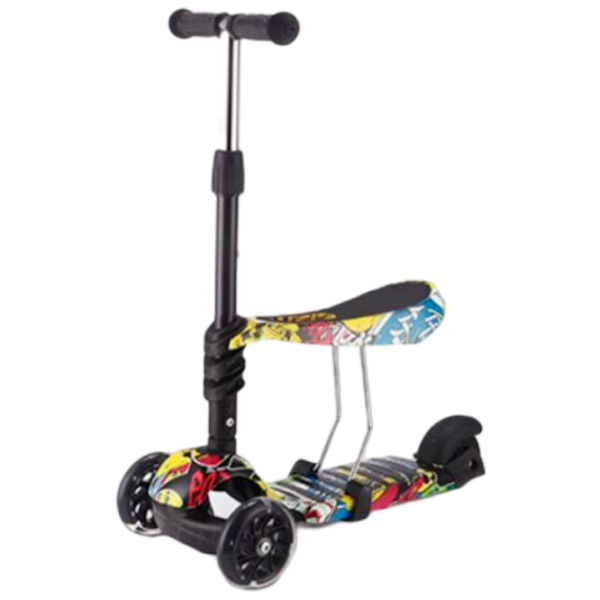Детский трёхколёсный самокат Makani Ride and Skate (31006010023) Черный 2 года, 50 кг, Полиуретановые photo 1
