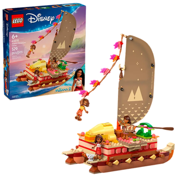 Constructor LEGO Moana's Adventure Canoe Multicolor Numărul de piese 520, 6+ photo 3