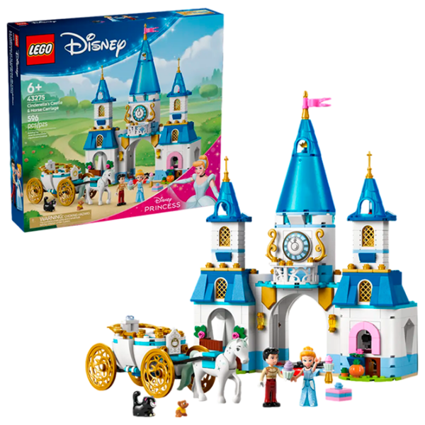 Constructor LEGO Cinderella's Castle and Horse Carriage Multicolor Numărul de piese 596, 6+ photo 2