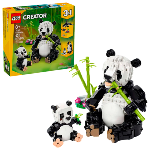 Constructor LEGO Panda Family Multicolor Numărul de piese 626, 8+ photo 2