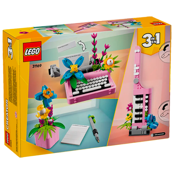 Constructor LEGO Typewriter with Flowers Multicolor Numărul de piese 363, 8+ photo 8