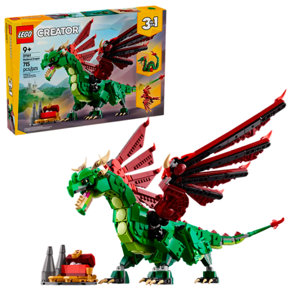 Constructor LEGO Medieval Dragon Multicolor Numărul de piese 715, 9+ photo 2