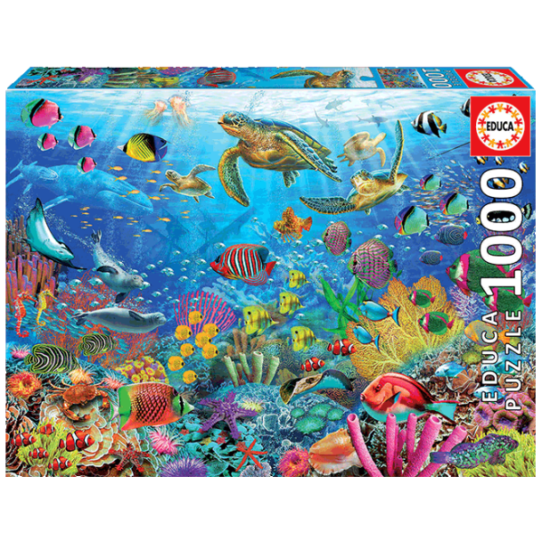Puzzle Educa Tropical Fantasy Turttles (19266) Numărul de piese: 1000, Vârsta recomandată: 14+ photo 1