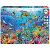 Puzzle Educa Tropical Fantasy Turttles (19266) Numărul de piese: 1000, Vârsta recomandată: 14+