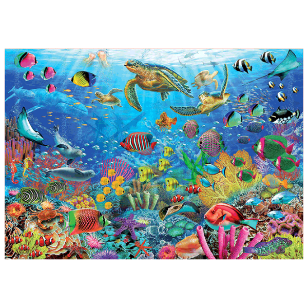 Puzzle Educa Tropical Fantasy Turttles (19266) Numărul de piese: 1000, Vârsta recomandată: 14+ photo 2