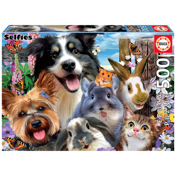 Puzzle Educa Funny Selfie (19250) Numărul de piese: 500, Vârsta recomandată: 8+ photo 1