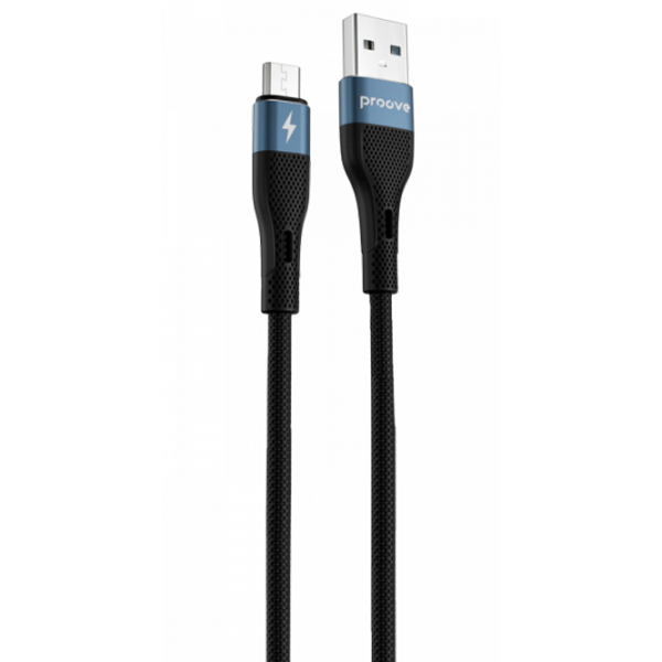Cablu pentru telefon Proove Light Silicone USB Type-A / microUSB Black  photo 1
