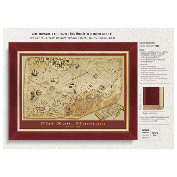 Puzzle Art Puzzle Piri Reis Map (8697950843089) Numărul de piese: 1000, Vârsta recomandată: 15+ photo 3
