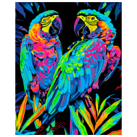 Pictură pe numere BrushMe Papagali tropicali BSB0022FC 50 x 40 cm, Pânză