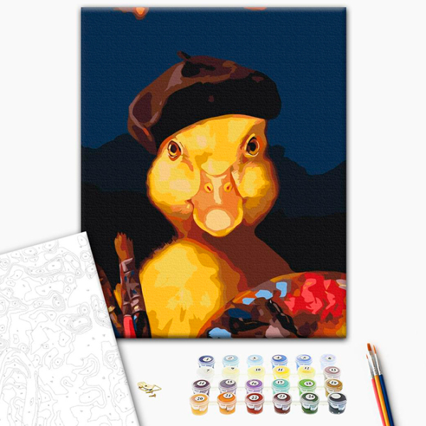 Pictură pe numere BrushMe Rățușca pictor BS53506FC 50 x 40 cm, Pânză photo 3