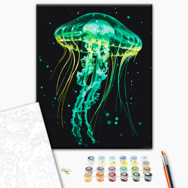 Pictură pe numere BrushMe Meduza strălucitoare BS54149FC 50 x 40 cm, Pânză photo 3