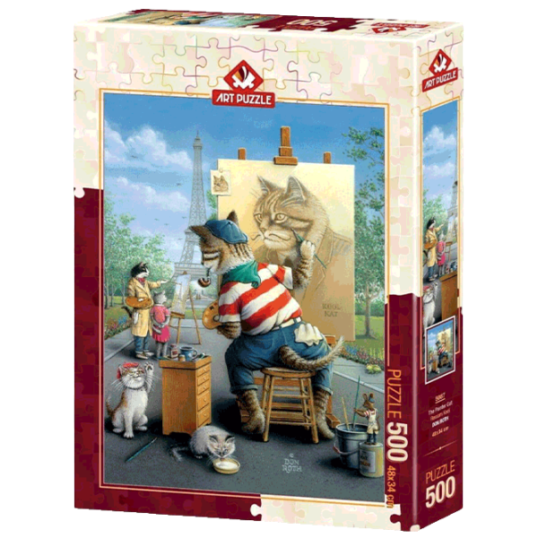 Puzzle Art Puzzle Painter Cat (8682450140875) Количество деталей: 500, Рекомендуемый возраст: 8+ photo 1