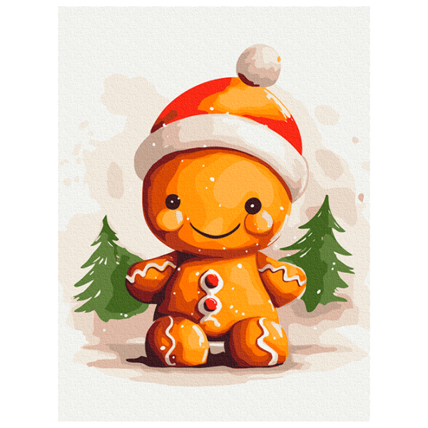 Pictură pe numere BrushMe Om de turtă dulce KBS0149FC 40 x 30 cm, Pânză photo 1