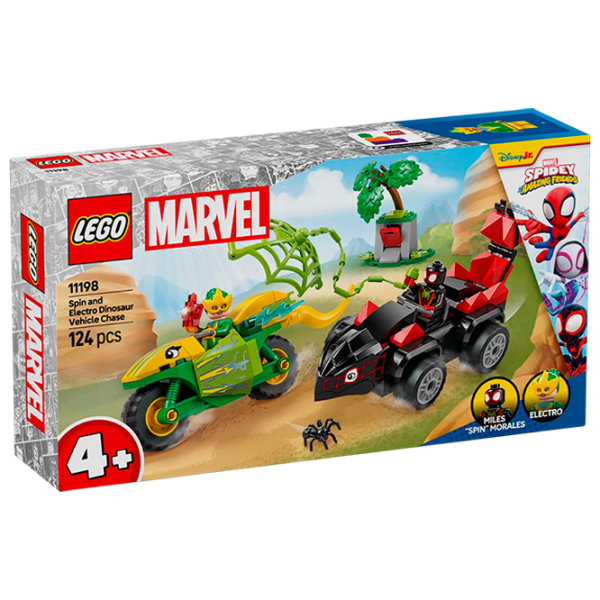 Constructor LEGO Spin and Electro Dinosaur Vehicle Chase Multicolor Numărul de piese 124, 4+ photo 1