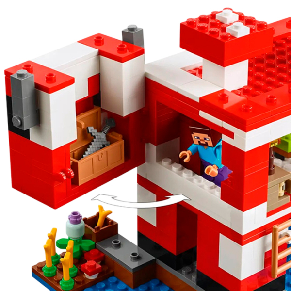 Constructor LEGO The Mooshroom House Multicolor Numărul de piese 500, 8+ photo 5